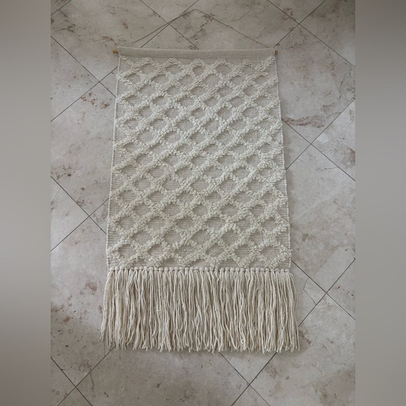 Macramé Checkered Hanging Fringe Tapestry Rug